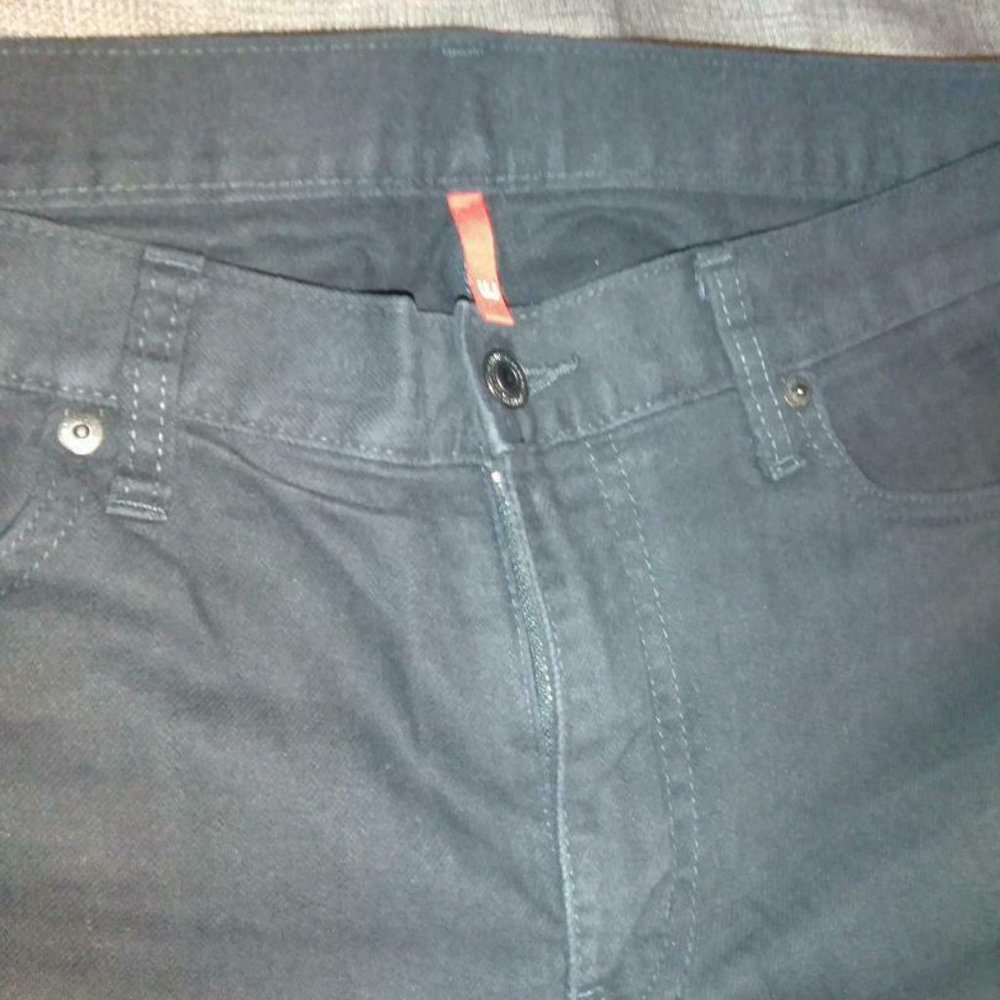 Mens Uniqlo black jeans slim fit straight 34 x34